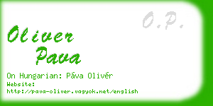 oliver pava business card