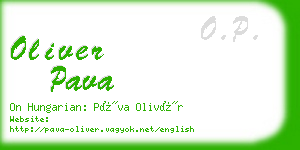 oliver pava business card